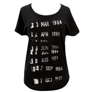 Short sleeve graphic  retro style  library stamps